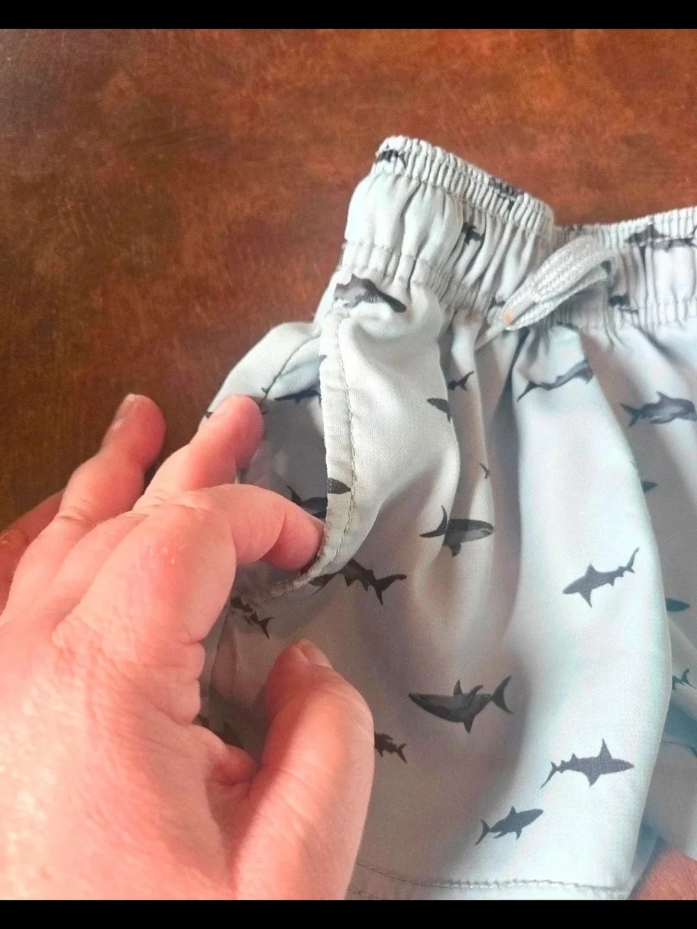 OshKosh B'gosh Swim Trunks Grey W Sharks-Size 2T